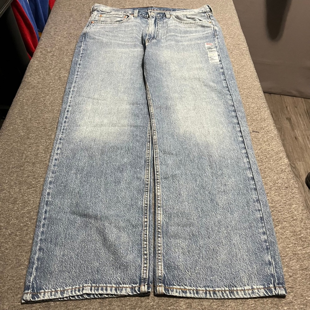 Levis 565 Loose Straight Jeans Mens 34x32 Light Wash Denim Blue Pants NWT